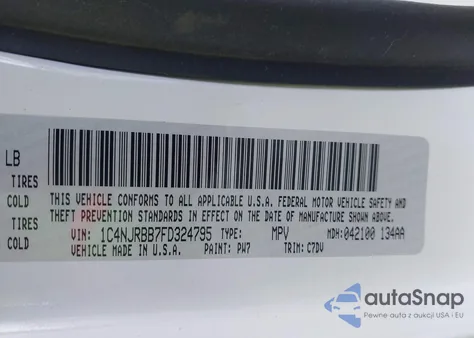 2015 Jeep Patriot Sport z USA, uszkodzony, nr VIN 1C4NJRBB7FD324795